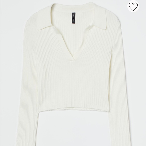 H&M Collared Rib-Knit Top - Picture 6 of 8